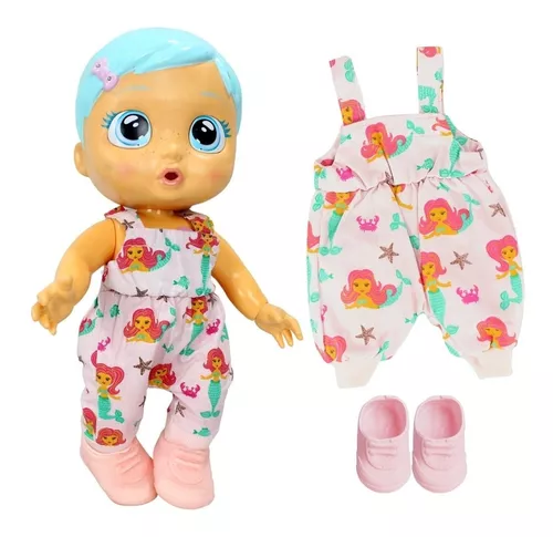 Roupa Boneca Para Baby Alive - Jardineira Sereia - Casinha 4