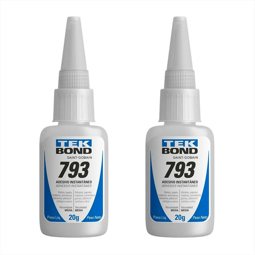 2x Cola Tekbond 793 Adere Ampla Variedade De Metais Plástico