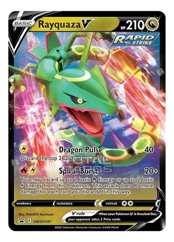 Carta Pokemon Swsh Swsh147 Rayquaza V Inglés