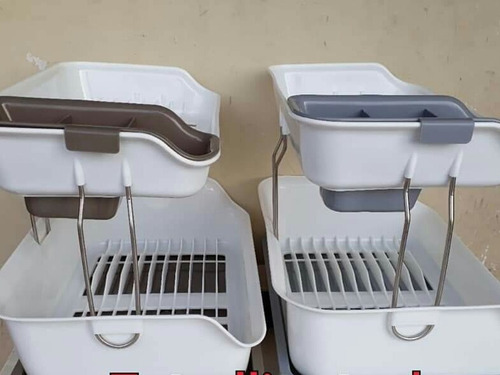 Escurridor De Platos 2 Niveles Con Drenaje. Diversos Colores