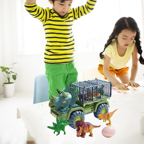 Juego De Juguetes Con Carrito De Transporte De Dinosaurios