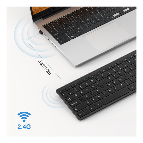Omoton Teclado Inalámbrico Bluetooth P/ Tablet Pc Notebook