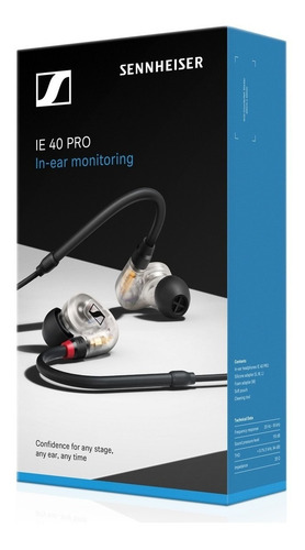 Imagen 3 de 3 de Auricular In Ear Ie 40 Pro Clear Monitoreo