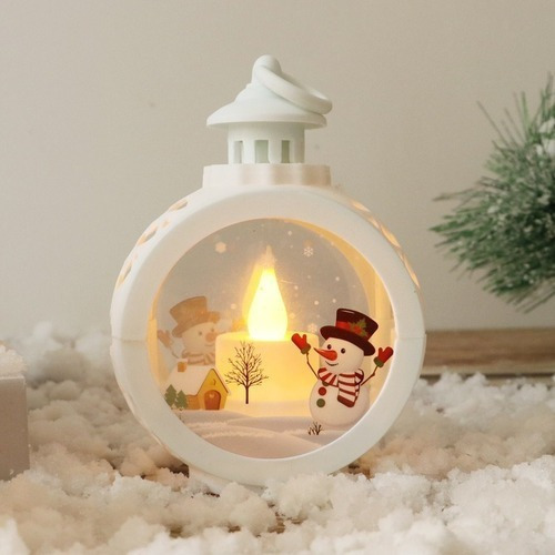 B 3 Piezas Faroles De Navidad Ornamento Vela Llama Luz Led