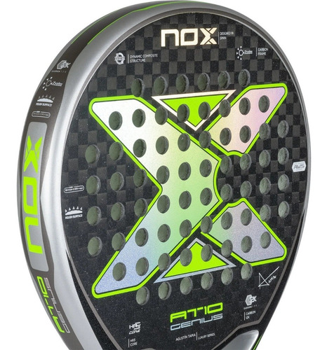 Imagen 2 de 7 de Pala Padel Nox Rough Surface At10 Genius 2023 12k By Agustin