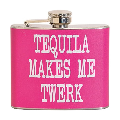 Tequila Me Hace Twerk 5 Oz Frasco De Acero Inoxidable