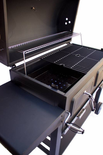 Imagen 2 de 3 de Parrilla De Campo Doble Xl Bbq Grill Mesada Carbon Leña Color Negro