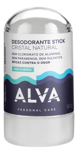 Desodorante S/ Alumínio S/ Parabenos Stick Alva cristal 60gr
