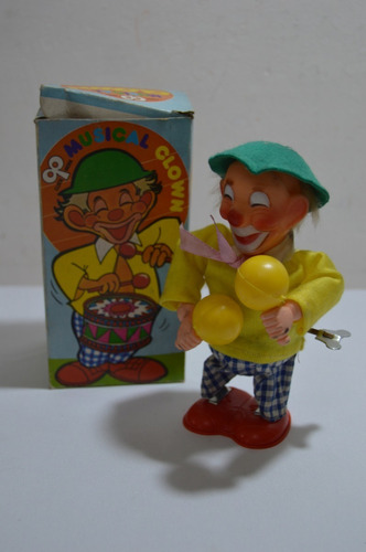 Antiguo Juguete Payaso Musical A Cuerda - Hong Kong Nvo