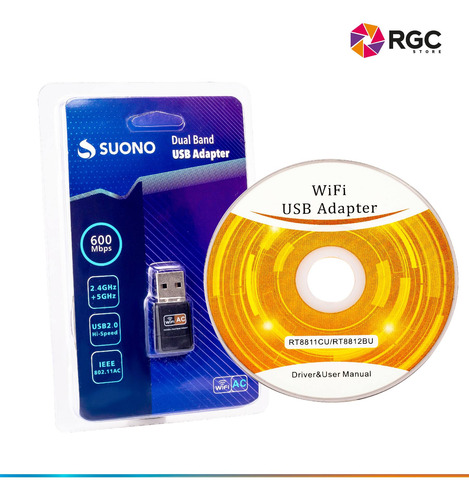 Imagen 2 de 10 de Placa De Red Usb Wifi Receptor 5.8ghz Dual Band Notebook Pc