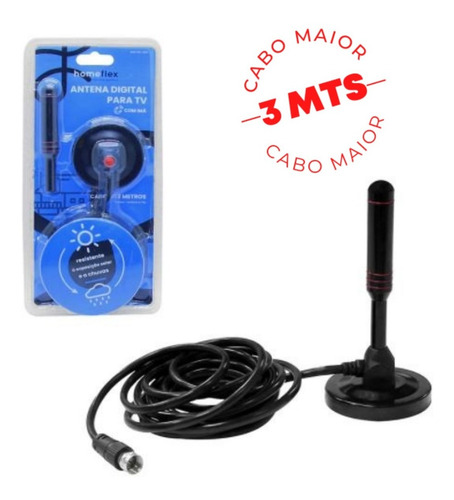 Imagem 3 de 4 de Antena Digital Dtv100 4 Em 1 Hdtv Vhf Uhf Fm Dtv-100 Aquario
