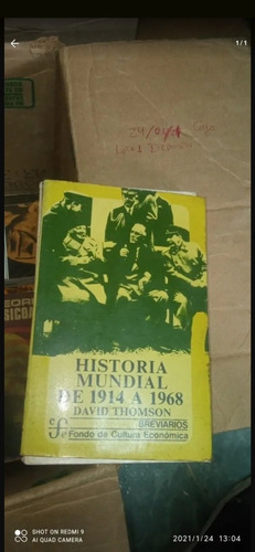 Libro Historia Mundial De 1914 A 1968. David Thomson