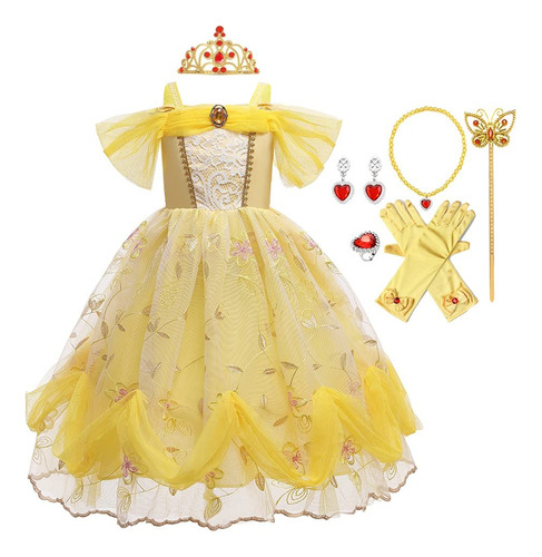 Hoizosg Vestido De Princesa De Bella Para Niñas, Disfraz D.