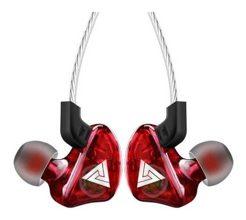 Auriculares in-ear gamer QKZ CK5 rojo