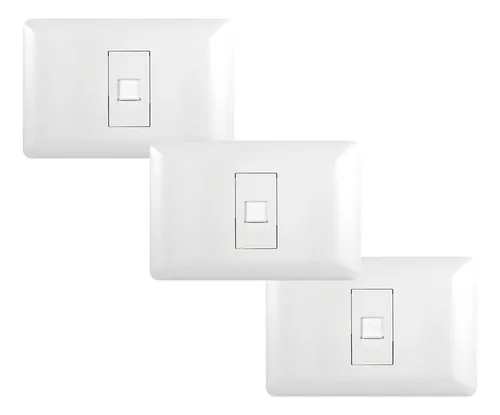 Pack 3 Toma Rj45 Red Internet Blanco