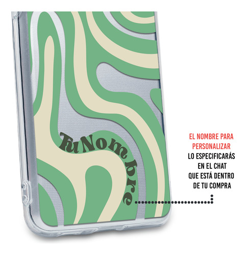 Funda Para Realme Para Mujer Curvas Verde Con Tu Nombre