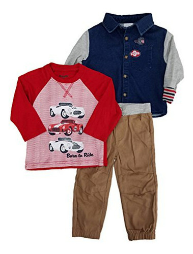 Nannette Baby Boys 'camiseta De Manga Larga, Botones Y