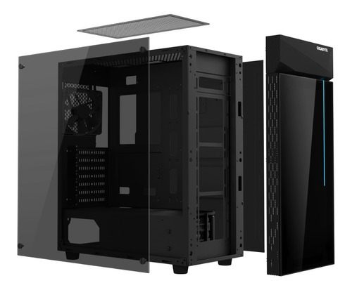 Gabinete Gamer Gigabyte Rgb C200 Vidrio Templado Ctman Color Negro