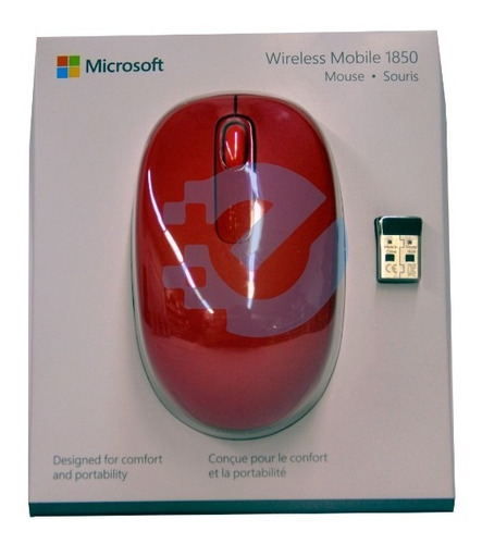 Mouse Inalambrico Microsoft Optico 1850 Rojo U7z-00031