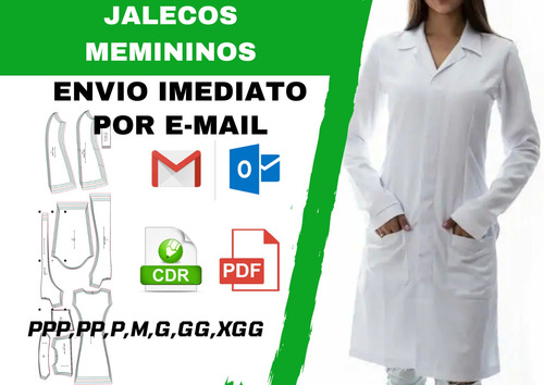 Imagem 1 de 1 de Jaleco Feminino Modelagem Ppp Ao Xgg