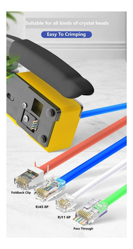 Alicate Crimpar Cable De Red Rj45 Rj11 Rj12 Conector Vazado