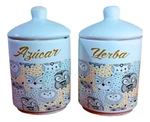 Yerbera/azucarera Ceramica Personalizada Logo - Foto - Frase