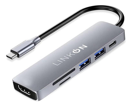 Hub Adaptador Linkon Usb Tipo C 6 En 1 Para Mac Macbook Wind