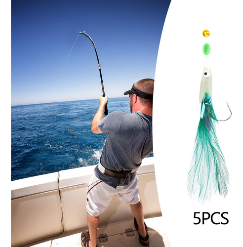 5x Plataformas De Pesca, Cebos Señuelos Aparejos De Verde