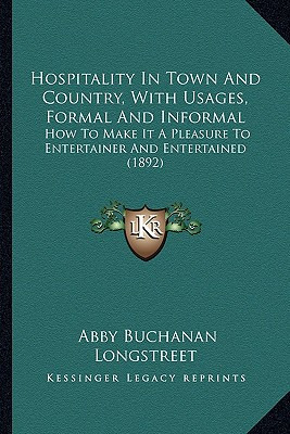 Libro Hospitality In Town And Country, With Usages, Forma...