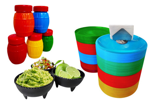 Pack Platos Taquerias Servilleteros Saleros Para Cocinas 