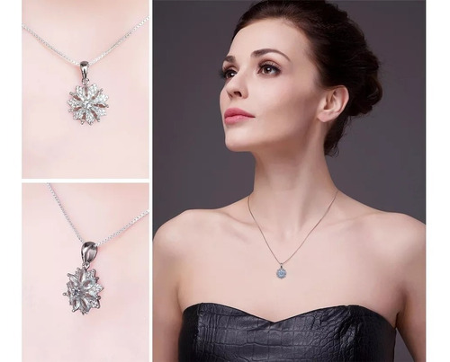 Collar Para Mujer Estrella Brillante Circones En Plata 925
