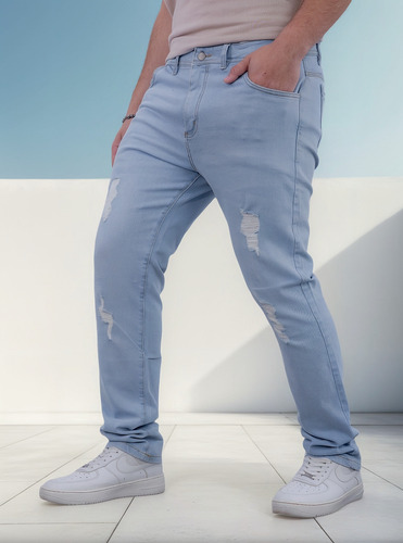 Pantalon Jean Semi Chupin Elastizado Talles Grandes 50 - 58