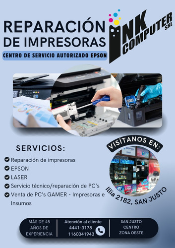 Servicio Técnico Impresoras Epson Hp Brother Samsung Xerox