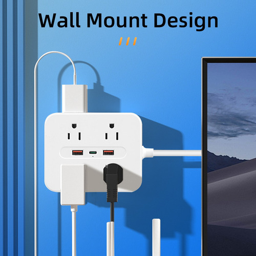 Placa Alimentación Multicontacto Con 6 Salidas 2usb 1type-c