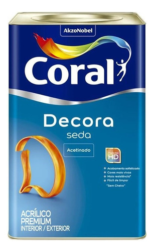 Tinta Acrílica Acetinado Gelo Decora Seda Coral 18 Litros