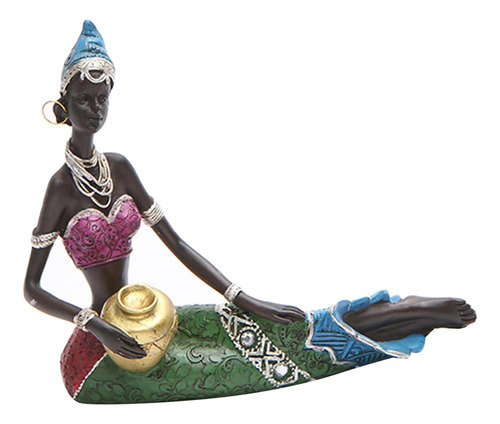 Escultura Africana Exótica Tribal Lady B El 16,5x6x15cm