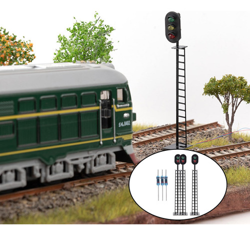 2 Modelo Ferrocarril Señales Luces De Bloques B