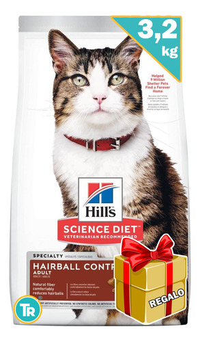 Comida Hill´s Gato Hair Ball Control 3,2 Kg +  Envío