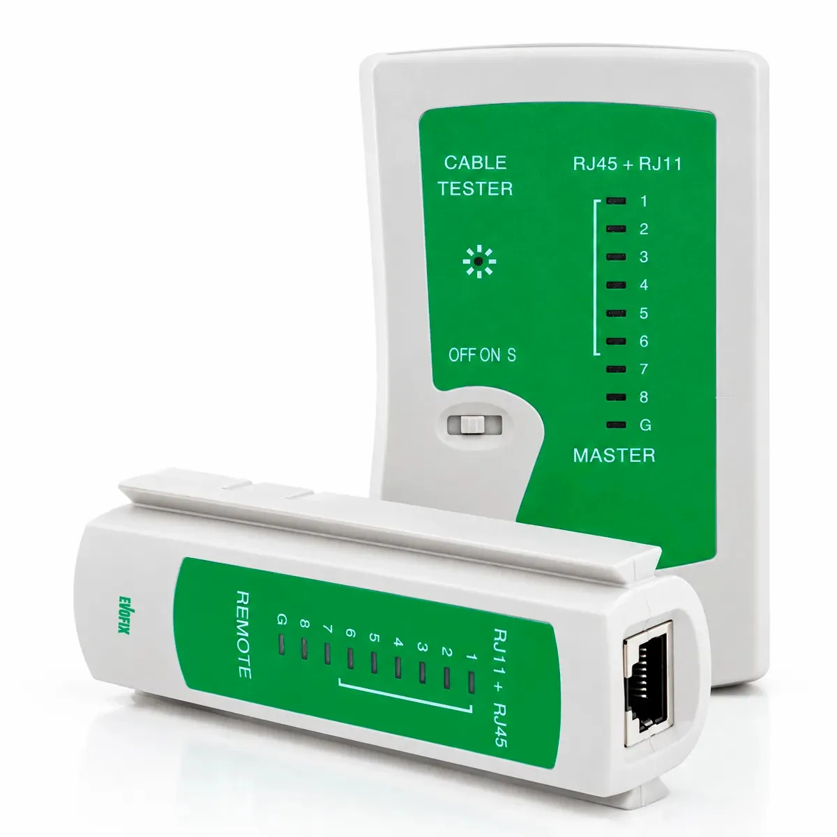 Testador de Cabo de Rede RJ45 RJ11 com 11 LEDs e Módulo Remoto para Teste de Continuidade Polaridade e Sequência de Fios em Redes Telefonia Internet Instalação e Manutenção