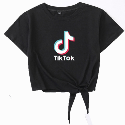 Tik Tok Manga Corta Algodón Ins Camiseta