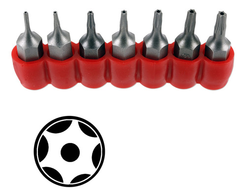 7 Piece Mini Estrella Torx Tamper Resistant Bits T4 T10