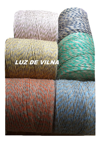 Hilo Yute Fino Bicolor Mix C/ Algodon Bobina 550g Genial!!!