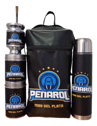 Equipo De Mate Set Matero Peñarol Mar Del Plata. Ecocuero