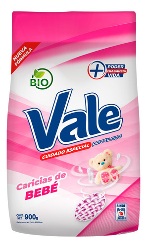 Detergente En Polvo Vale Bebe Bulto De 20 Unid 900 Gr C/u