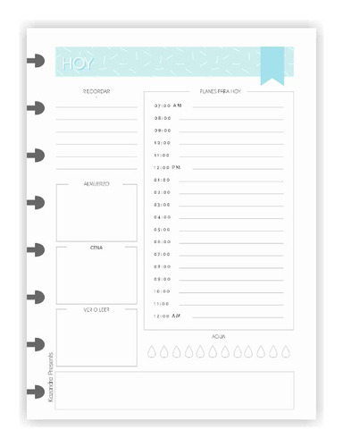 Repuesto Cuaderno Inteligente, Planner Día A La Vista X 92