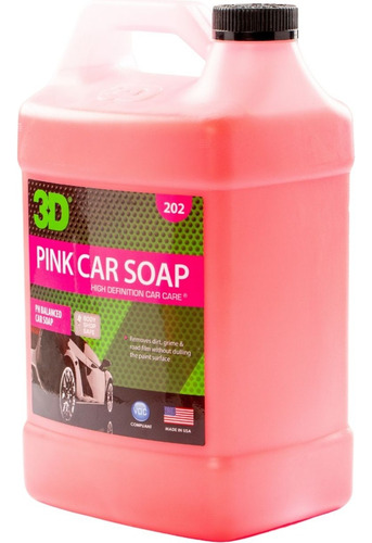 Shampoo Neutro Espumante Para Autos 3d Pink Car Soap 1 Galon