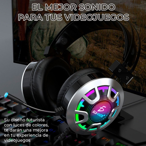 Audífonos Gaming Con Micrófono Iluminación Rgb Conexión 3.5m