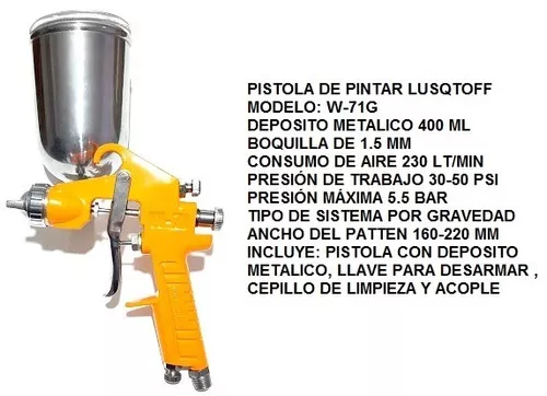Pistola Pintar Gravedad 1,5mm 400 ml