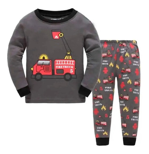 Pijama Bomberos Conjunto De Algodón 2 Piezas Para Verano 2