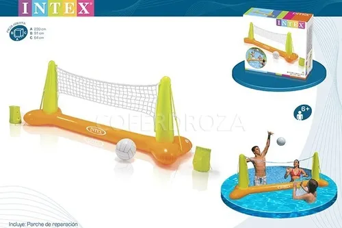 Red De Volley Piscina Con Pelota 239cmsx 64cmsx91cms Intex